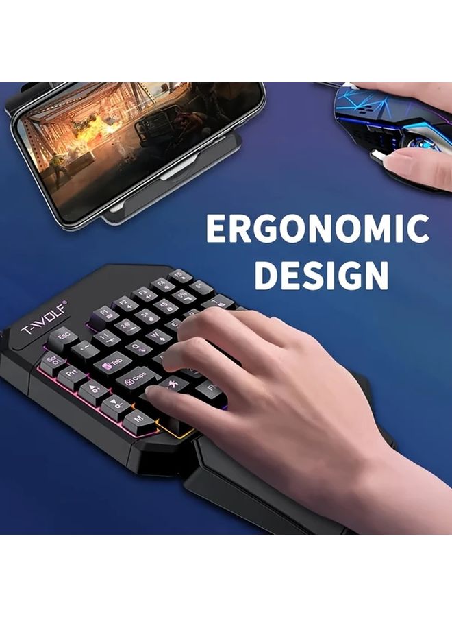 1pc Compact 40 Percent Wired Gaming Keyboard 7 RGB Modes Detachable Wrist Rest - Image 4